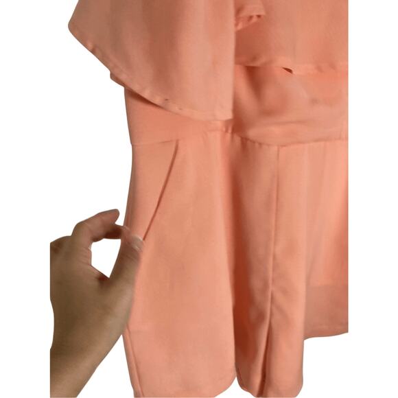 Endless Rose Medium Strapless Vacation Beachy Coastal Resortwear Coral Romper - Picture 2 of 6